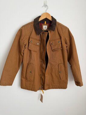 NWT Lands' End Kids Canvas Insulated Barn Jacket Flannel Lined Size 10-12